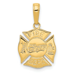 14k FIRE DEPT Shield Pendant