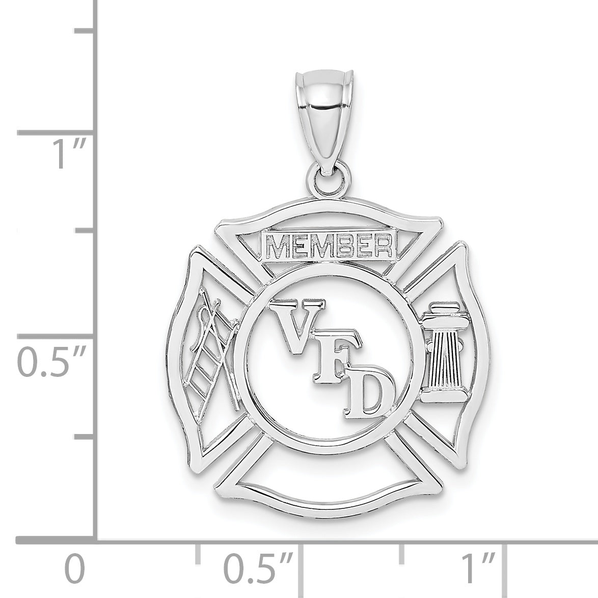 14k White Gold VFD Member Shield Charm