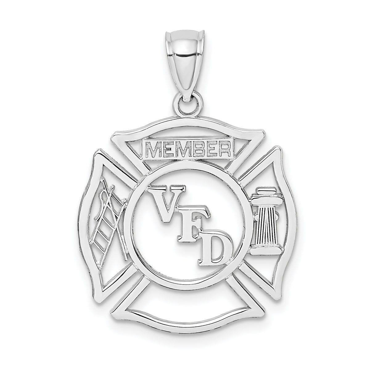 14k White Gold VFD Member Shield Charm