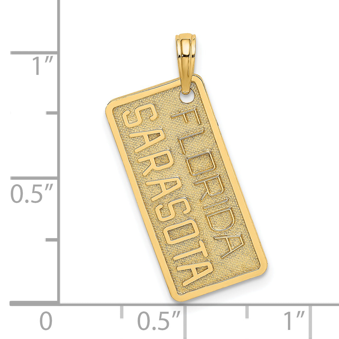 14k FLORIDA SARASOTA License Plate Charm