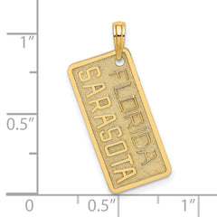 14k FLORIDA SARASOTA License Plate Charm