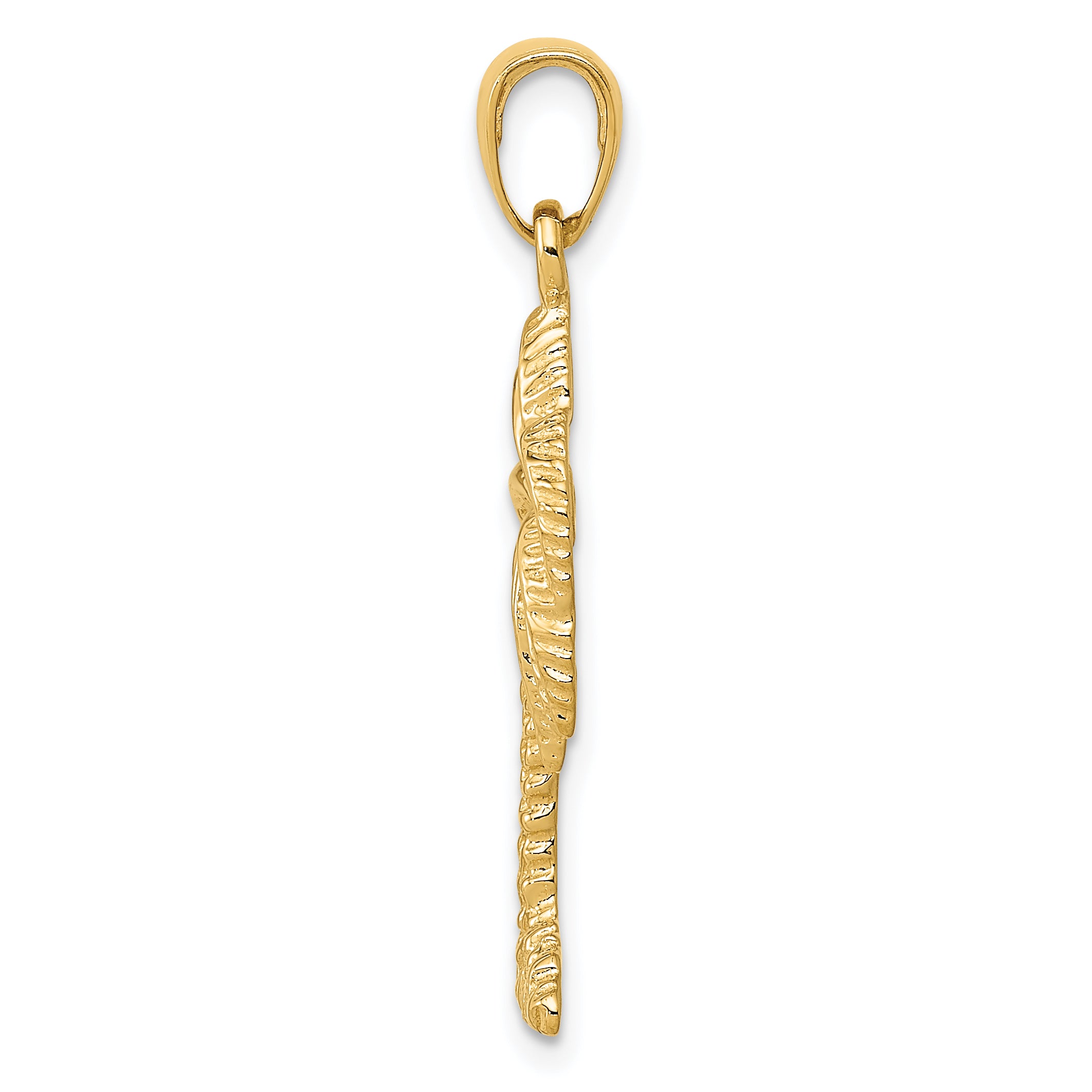 14K Gold Palm Tree Pendant for Men Solid, Casted Design