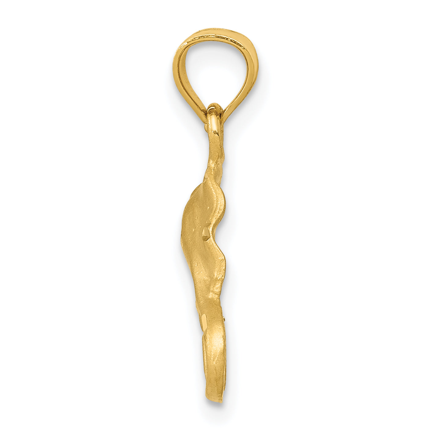 14K Gold Stingray Pendant for Men with Diamond-Cut Detailing