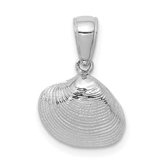 14K White Gold Small Clam Shell Pendant