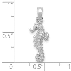 14K White Gold Sea Horse Pendant