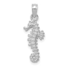 14K White Gold Sea Horse Pendant