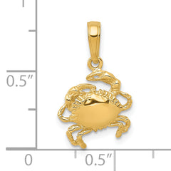 14k Crab Pendant