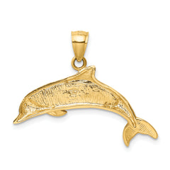 14K Lab Created Opal Dolphin Pendant