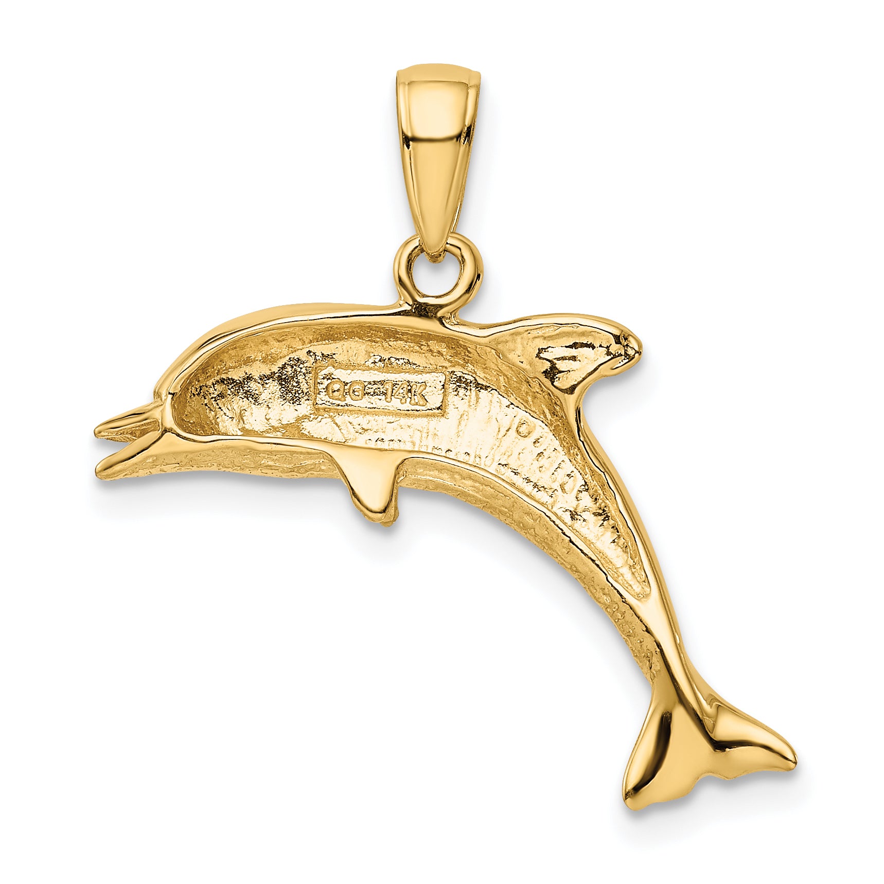 14k Jumping Dolphin Pendant