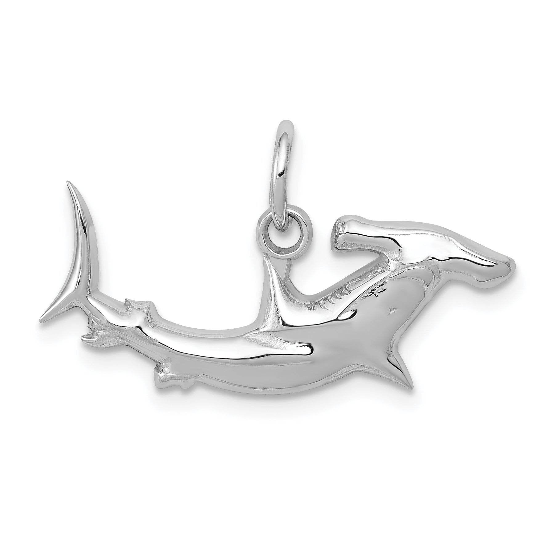 14k White Gold Hammerhead Shark Charm