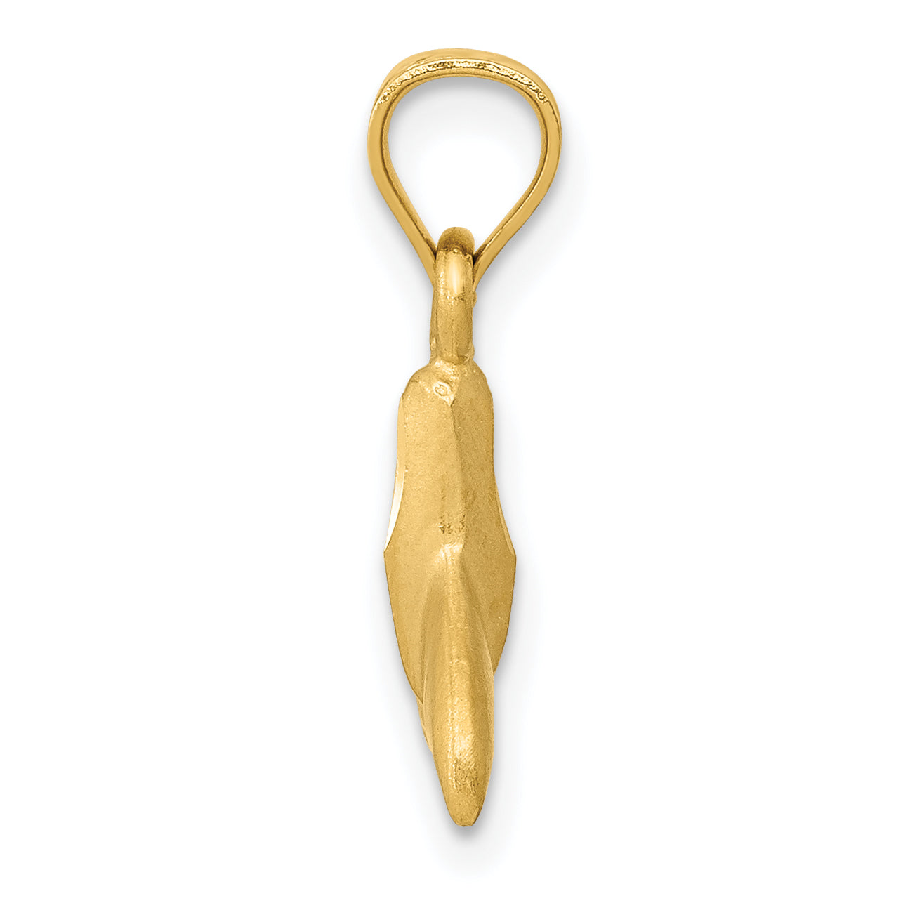 14K 3D Whale Tail Pendant