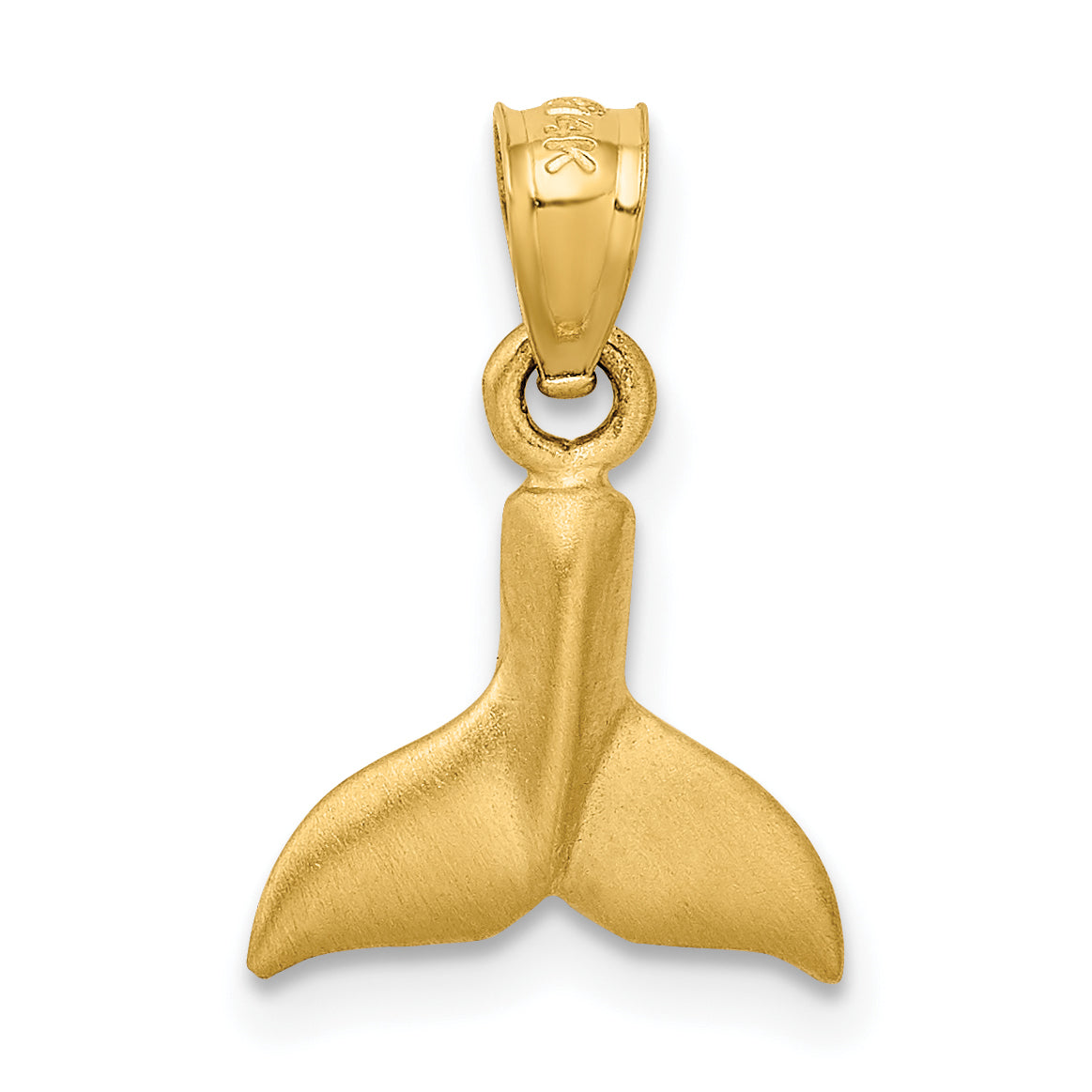 14K 3D Whale Tail Pendant