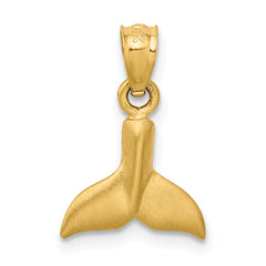 14K 3D Whale Tail Pendant