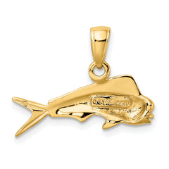 14k Mahi Mahi Fish Pendant