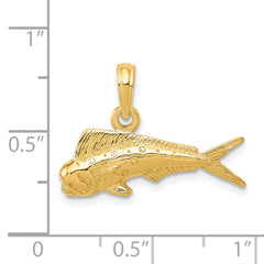 14k Mahi Mahi Fish Pendant