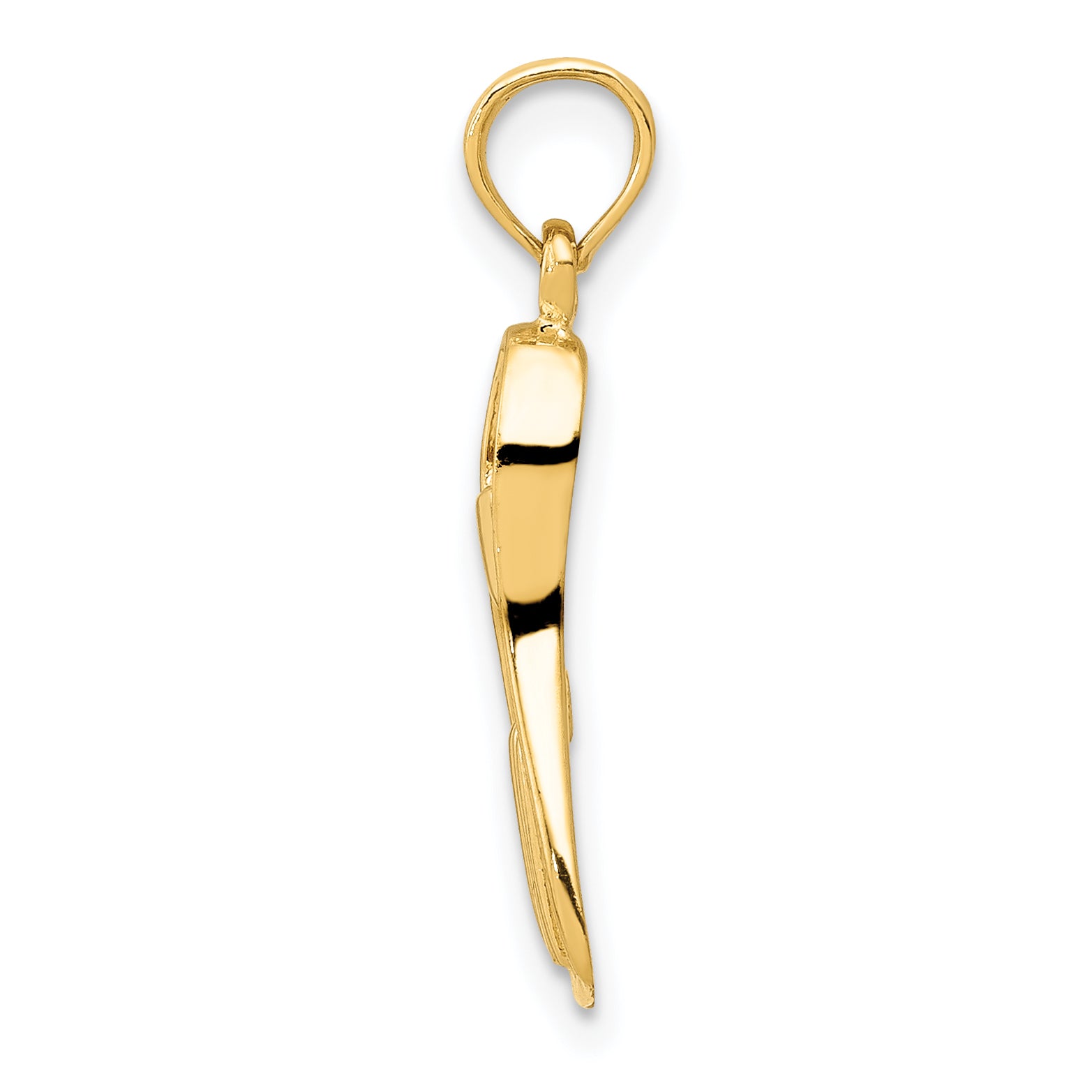 14K Gold 3D Scuba Flipper Pendant for Men  Solid, Casted, Themed Charm