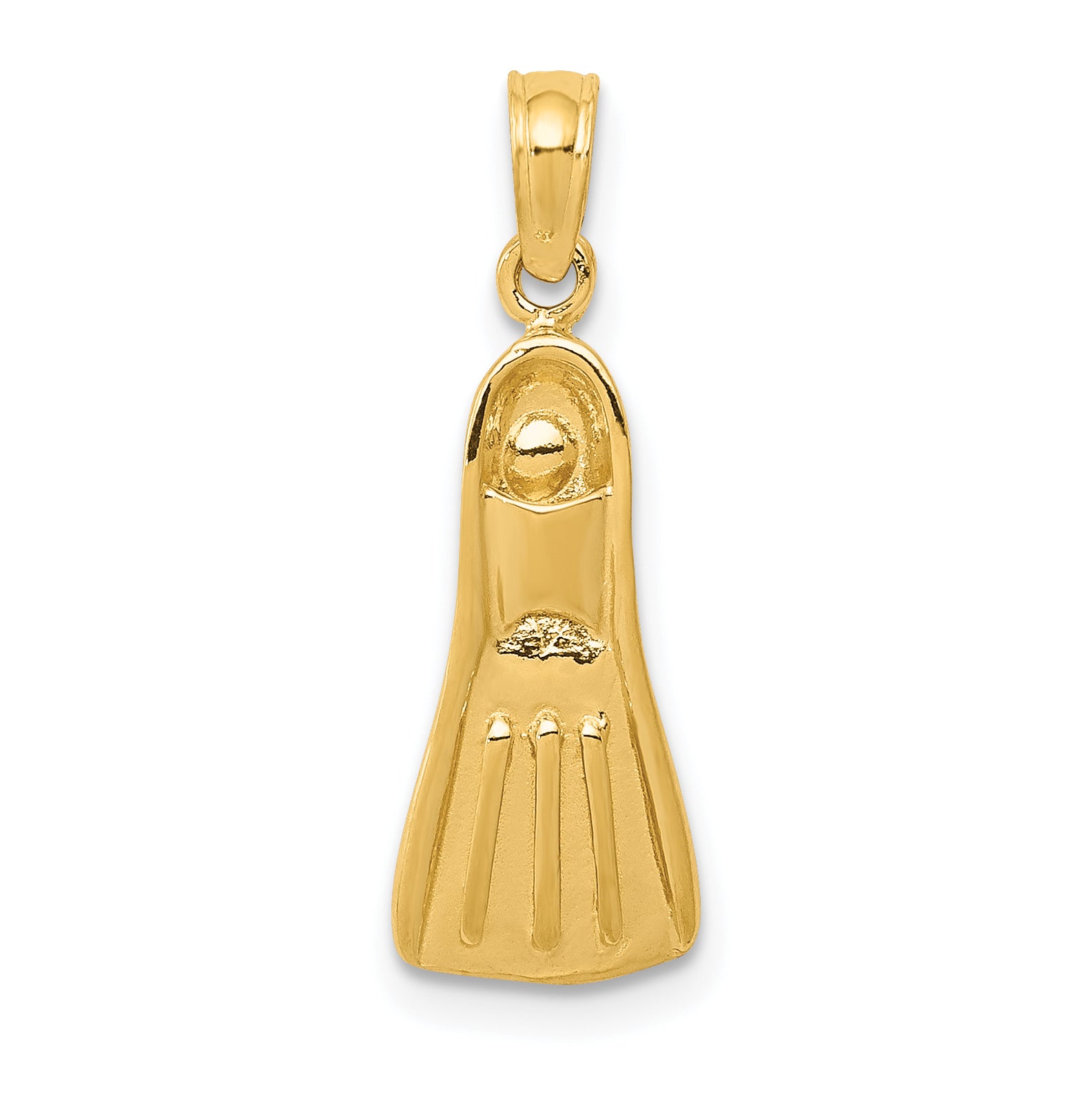 14K  3D Scuba Flipper Pendant