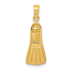 14K  3D Scuba Flipper Pendant