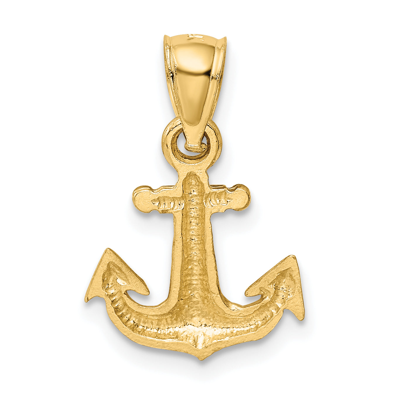 14K Diamond-cut Anchor Pendant