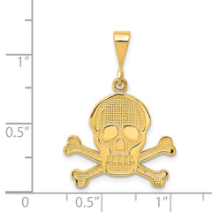 14K Skull and Bones Pendant