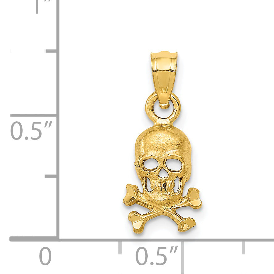 14K Skull and Cross Bones Pendant