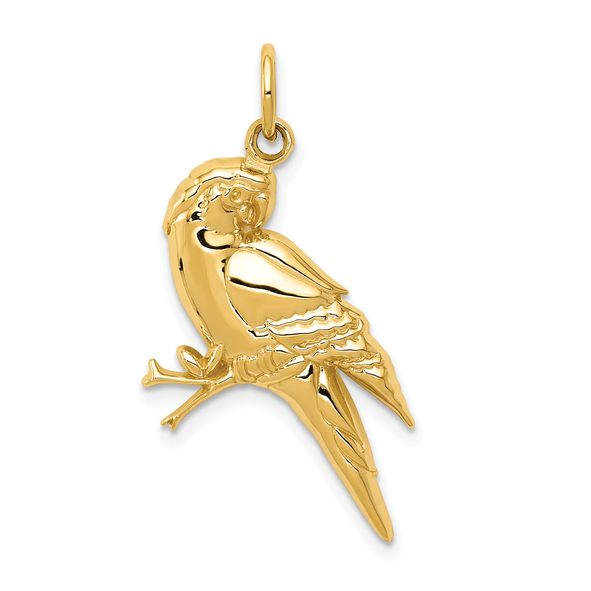 14k Yellow Gold Parrot Charm