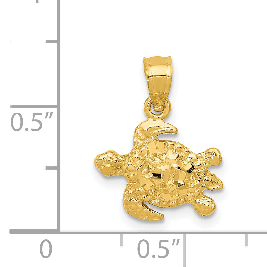 14K Turtle Pendant