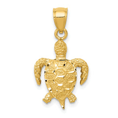 14K Turtle Pendant