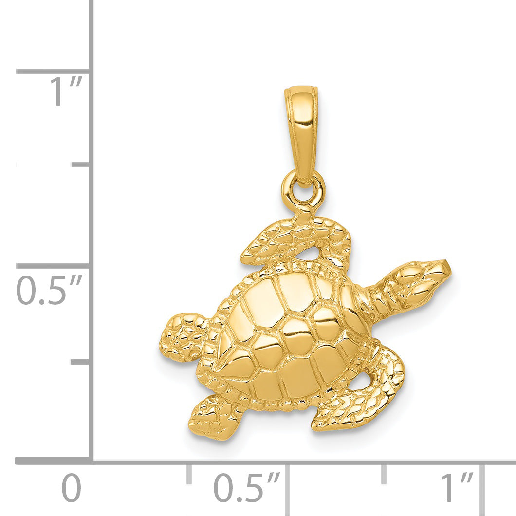 14k Sea Turtle Pendant