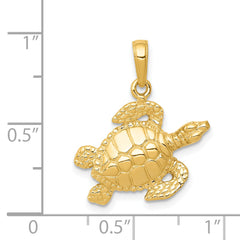 14k Sea Turtle Pendant