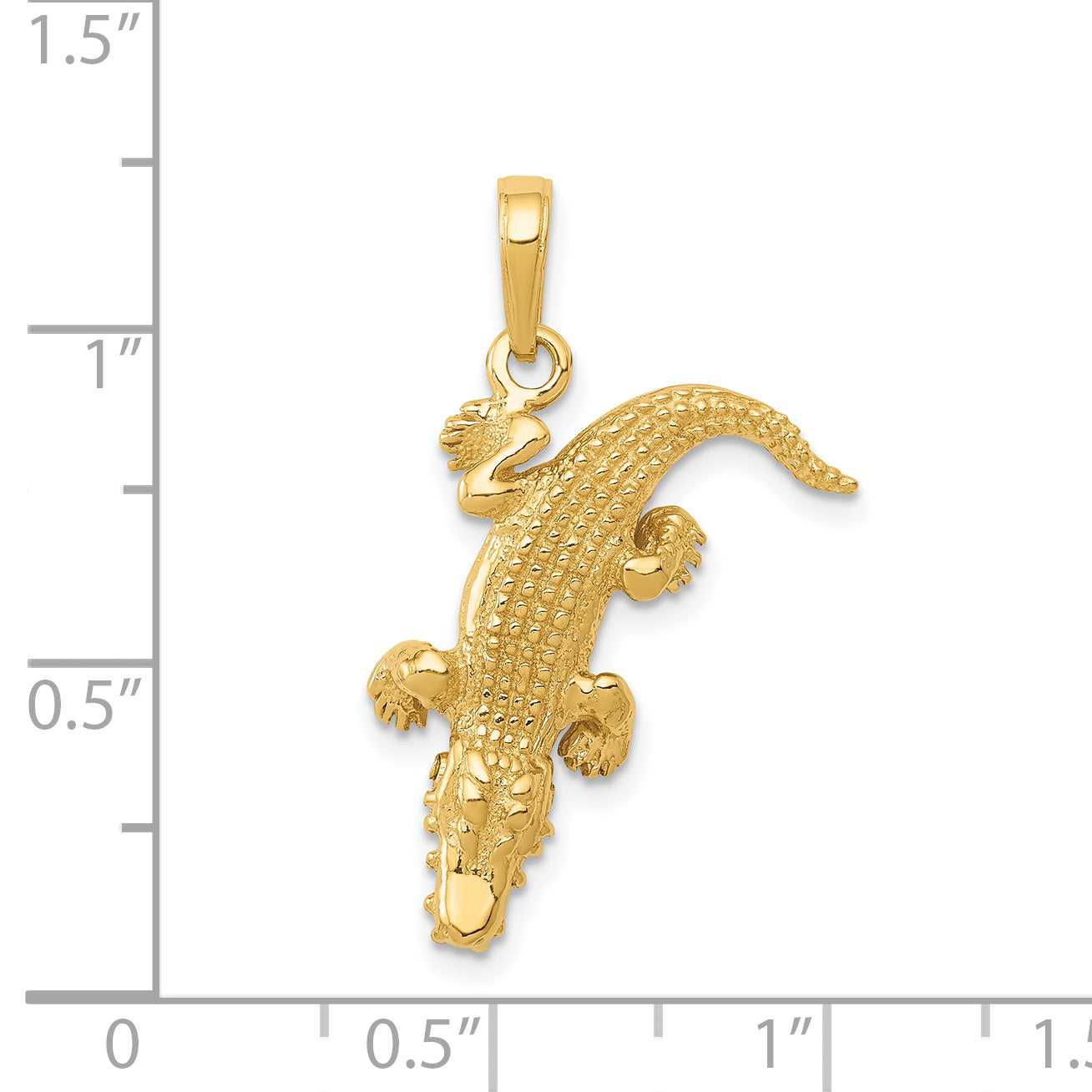 14k Moveable Alligator Pendant