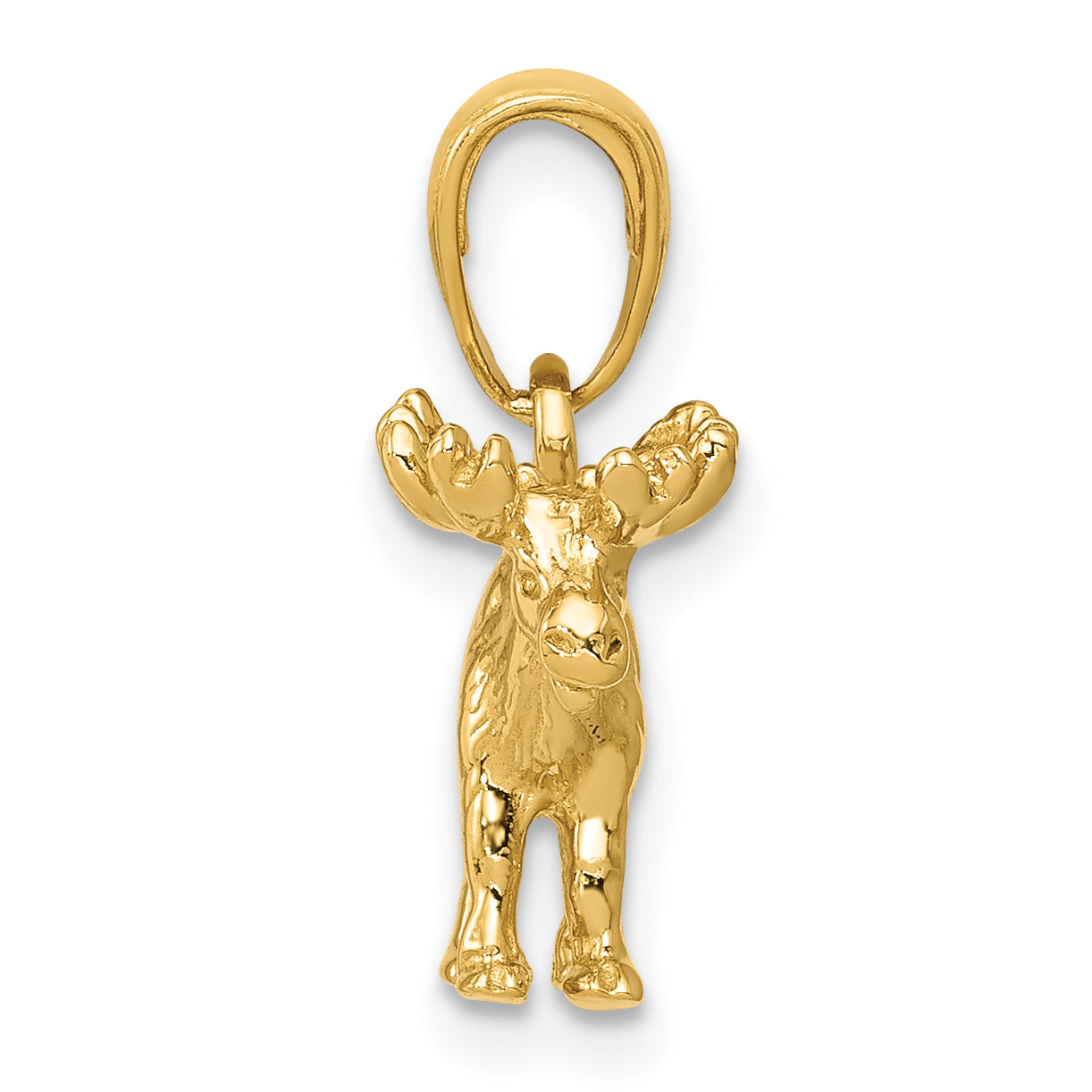 14k 3-D Moose Pendant