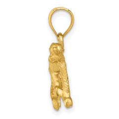 14K Gold Diamond-Cut Monkey Pendant for Men  Solid and Cast Design