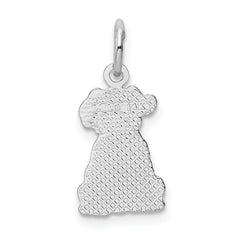 14k White Gold Puppy Charm