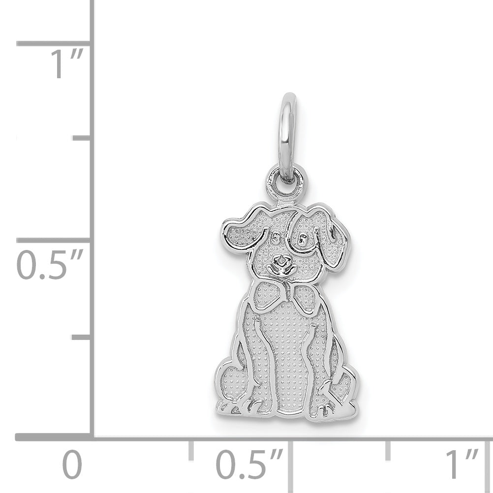 14k White Gold Puppy Charm