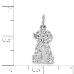 14k White Gold Puppy Charm