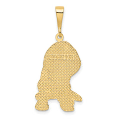 14K Gold Beagle Pendant with Polished Finish  Elegant and Textured Design