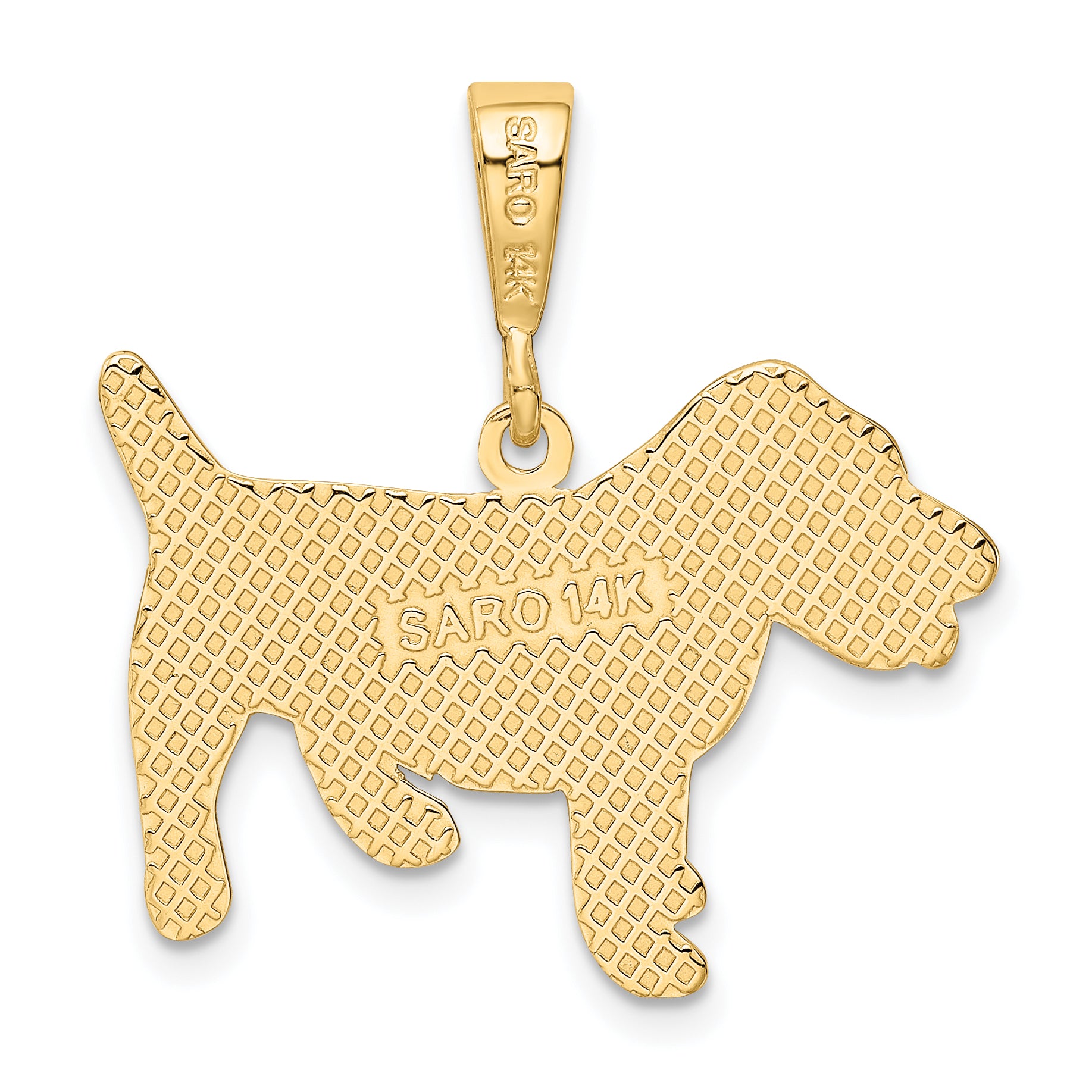 14K Gold Jack Russell Terrier Dog Pendant with Polished Finish