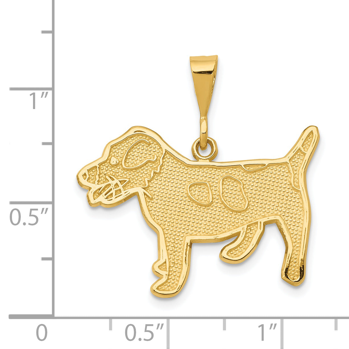 14K Gold Jack Russell Terrier Dog Pendant with Polished Finish