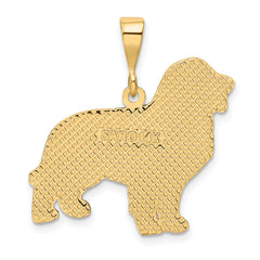 14K Gold Golden Retriever Pendant with Polished Textured Design Sophia Jewelers.