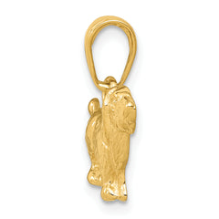 14K Gold Cocker Spaniel Pendant with Polished Finish and Textured Detail