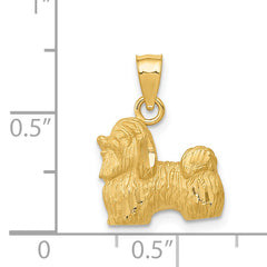 14K Diamond-cut Shih Tzu Pendant