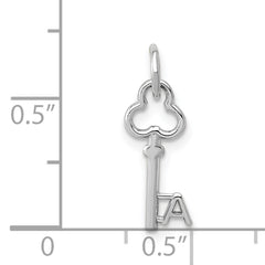 14K White Gold Key Letter A Initial Charm