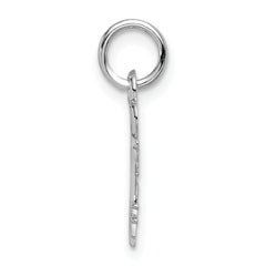 14K White Gold Key Letter F Initial Charm