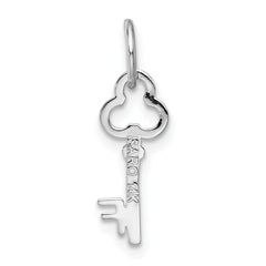 14K White Gold Key Letter F Initial Charm