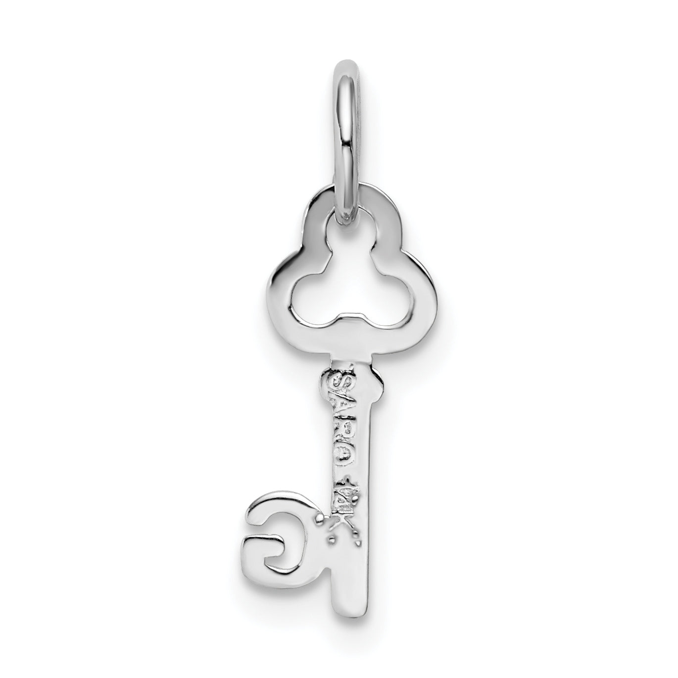 14K White Gold G Initial Charm with Polished Rhodium Finish