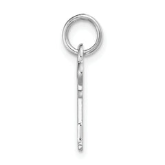 14K White Gold Key Letter L Initial Charm