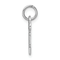 14K White Gold Key Letter N Initial Charm