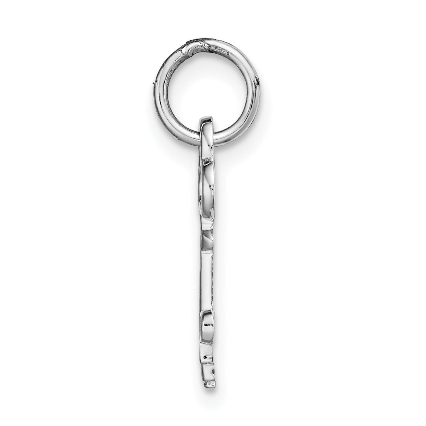 14K White Gold Key Letter P Initial Charm