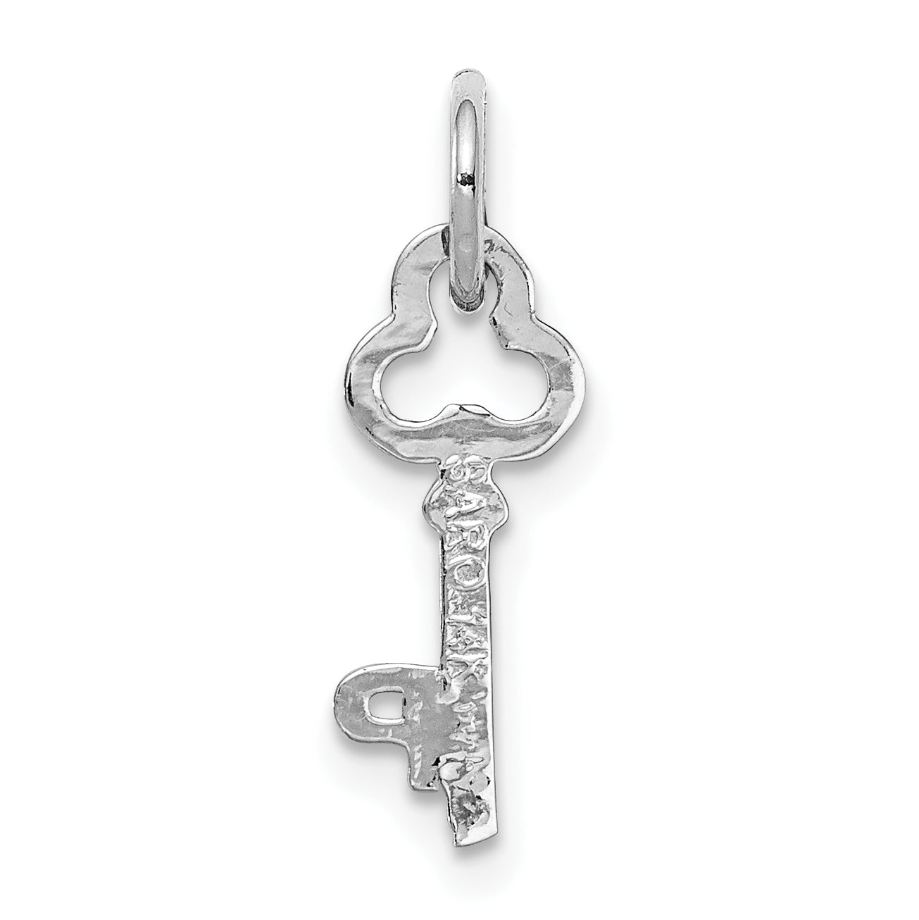 14K White Gold Polished 'P' Initial Charm with Rhodium Finish Small